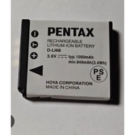 Pentax Rechargeable Lithium-Ion Battery D-Li68 3.6V 1000mAh 940mAh 3.4Wh Hoya Corporation Made in Ch