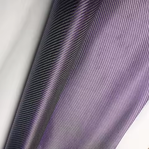 3k 200g 2x2 real carbon fiber and metal wire mixed woven Plain twill Small size sample red blue purp