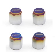 SET/4PCS RAYS ALUMINIUM TYRE VALVE CAP STANDARD/SPORT RIM VALVE CAP TITANIUM BURNT VERSION