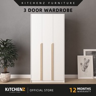 KitchenZ Simona Series 3 Door Wardrobe (Height 182cm/3ft) S3015/S4013