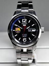 นาฬิกาข้อมือผู้ชาย SEIKO FC Barcelona Automatic รุ่น SRP301K1 ตัวเรือนและสายนาฬิกาสแตนเลส หน้าปัดสีด