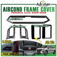 Aircond Air Cond Frame Cover Perodua Alza 2022 - 2026 Center Side Rear Black Forged Carbon Interior 