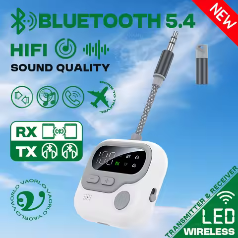 2 In 1 Multipoint Bluetooth 5.4 Audio Receiver Transmitter 3.5mm AUX TF Card HIFI Airplane Wireless