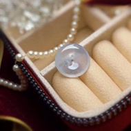 招財•貴人•圓滿|木那雪花棉淡藍紫放光平安扣|緬甸A貨翡翠