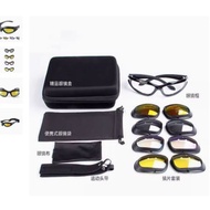 SG SELLER C5 Polarized Army Goggles Military Sunglasses 4 Lens Kit Men's Desert Storm War Game Tacti