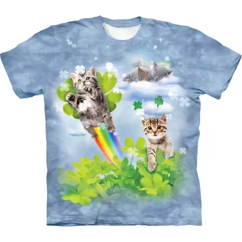 Adult and Kids Tie-dye Multi-cat Family 3D Print T-shirt – Perfect for Cat Owners To Wear Out and Tu