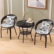 39bD ชุดโต๊ะและเก้าอี้ระเบียง เก้าอี้หวาย ชุดสามชิ้น โต๊ะเล็ก โต๊ะกาแฟ เก้าอี้พักผ่อนกลางแจ้ง เก้าอี