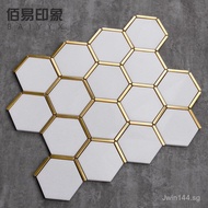 Crystal White Natural Background Wall Hexagonal Marble Light Luxury  Living Room Wall Tiles Mosaic T