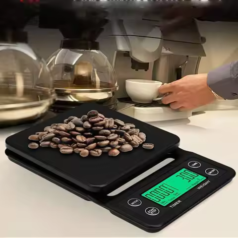 Digital Coffee Scale with Timer LED Screen Weighing Scale 5kg/0.1g Coffee Brewing Timer Scale Kitche