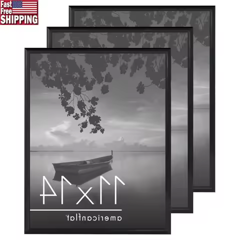 3 Pack 11x14 Lightweight Poster Frames Easy Change Unique Design Gallery Style Frames Wall Art Displ