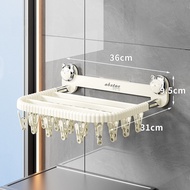 Multifunctional Plastic Foldable Suction Cup Drying Rack with 27 Clips Socks Underwear Towels Balcon