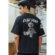 OVERSIZED SITTING HAUGHTY BEAR (BLACK) COTTON JERSEY TSHIRT