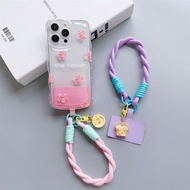 Twisted Short Rope+Toast Pendant Short Lanyard Mobile Phone Clip Mobile Phone Clip Cross-body Mobile Phone Strap Mobile Phone Strap Hanging Chain Lanyard Back Clip Mobile Phone Strap