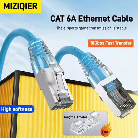 MIZIQIER Cat6a Ethernet cable, 10Gbps flexible and waterproof pre-buried cable, indoor@outdoor for c