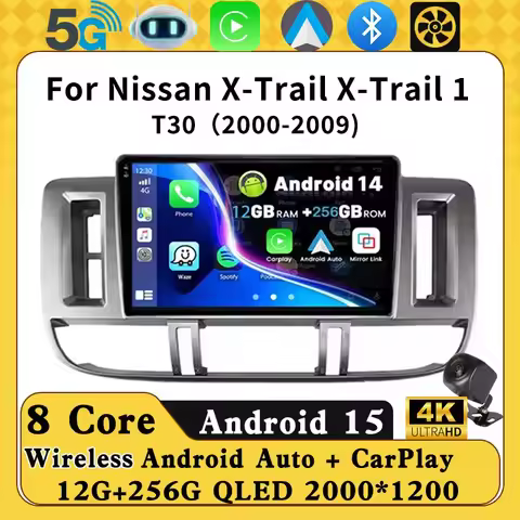 Android 15 Car Player Stereo For Nissan X-Trail X Trail 1 T30 2000-2004 Multimedia GPS Auto Radio DV