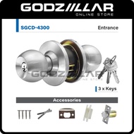 St Guchi Cylindrical Door Knob Lock Set SGCD 4300 | Tombol Pintu Bilik Rumah | BACKSET - 60MM