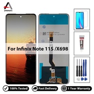 6.95นิ้ว100% ทดสอบสำหรับ Infinix Note 11S X698จอแสดงผล LCD Touch Screen DIgitizer Assembly คุณภาพสูง