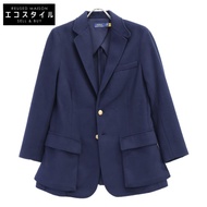 Polo Ralph Lauren 海軍藍羊毛西裝外套，金色紐帶，6 碼 [二手]