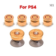 NEX Brass Button Mod Kit for PS4 Pro Controller Thumbsticks Sticks ABXY Mod Kit with Face Button Console Accessories