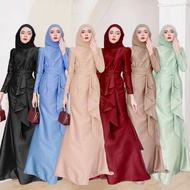 yeleedon  Aleesa Dress Satin Jubah Abaya Fashion Women Dress Muslim Dresses Abaya Muslimah Fashion Women