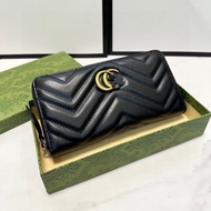 [Yes LOGO] [Original quality]Long Clip Long Wallet Clutch Zipper Wallet Girls coin purse Banknote cl