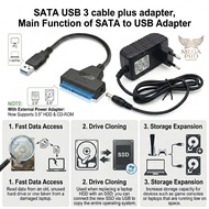 USB Sata 3.0 Cable plus 12V 2A Adapter HDD PC 3.5 Inch Support 4TB