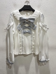 เสื้อสเวตเตอร์ถักลายผีเสื้อสไตล์ญี่ปุ่น Lizlisa สำหรับผู้หญิงในฤดูใบไม้ผลิ 100% ผ้าฝ้ายผสมโพลีเอสเตอ