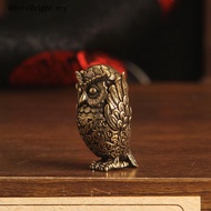 # WBMY #  1Pcs Bookshelf Decoration Vintage Brass Owl Statue Ear Covering Animal Sculpture Desktop H