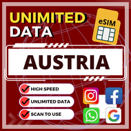 Austria eSIM unlimited data  eSIM Austria travel eSIM card Vienna Salzburg eSIM