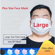 10Pcs/set Disposable Large Face Masks Plus Size Masks Breathable Three Layer Non-woven Fabric Masks