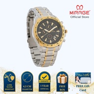Mirage Jam Tangan Pria Analog 8305 M Silver Gold Original Stainless