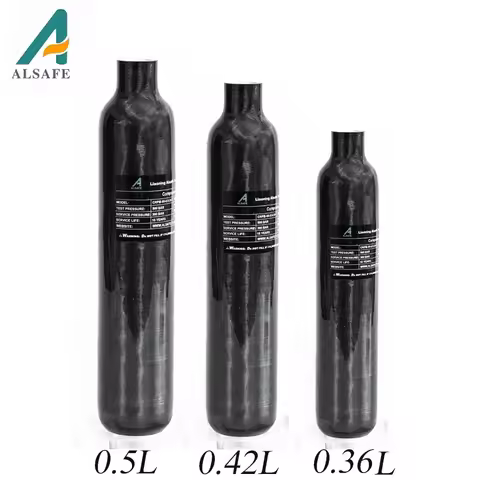 ALSAFE 4500PSI 300Bar 30MPA 0.36L 0.42L 0.5L Carbon Fiber Cylinder HPA Tank Diving Scuba Bottle M18*