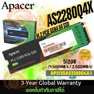 512GB SSD (เอสเอสดี) Apacer AS2280Q4X M.2 PCIe Gen4 x4 (NVMe)(4500MB/s / 2500MB/s)(AP512GAS2280Q4X-1