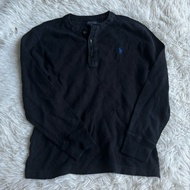 Black Long Sleeve polo ralph Embroidered With Blue Horse Label M 1