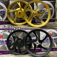 SPORT RIM 14" EGO EGO LC KAYAMA EG101 BLACK GOLD 5 BATANG KAKI EGOS EGO AVANTIZ EGO SOLARIZ EGO LC F