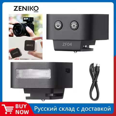 ZENIKO ZF04/ZF08 Mini Camera Flash Speedlite 6500K Standard Hot Shoe Mount for Sony Canon Nikon Olym