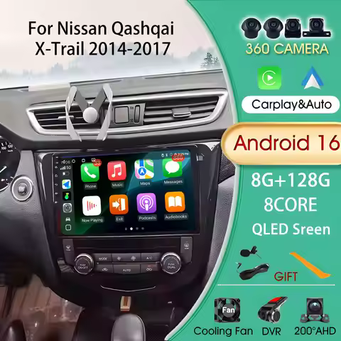 Car Radio For Nissan X-Trail Qashqai 2 J1T32 Qashqai J10 J11 2014 2015 2016 2017 2018 2019 Autoradio