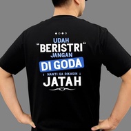 Flexclothsby - Kaos Udah Beristri Jangan Digoda Nanti ga Dikasih Jatahh - Variasi Kata Kata Couple B