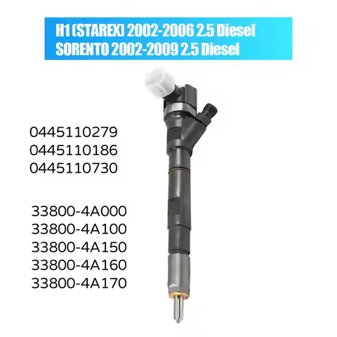 New 0445110279 0445110186 0445110092 Diesel Fuel Injector 33800 4A100 For HYUNDAI H1 (STAREX) / KIA 