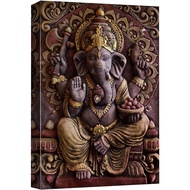 Canvas Print Wall Art Ganesha Hindu God Sculpture Spiritual & Religious Cultural Photography Realism