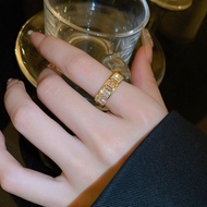 S925 Sterling Silver Letter H Ring Women's 2024 Niche Design Simple Temperament High-End Index Finge