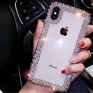 For iPhone 13 Luxury Rhinestone Phone Case for IPhone 12 Pro 6 6S 7 8 11 12 Mini X XR XS MAX Cases Acrylic Diamond Clear Crystal Cover Coque
