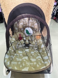 เปลโยก เปลเด็ก เปลโยกเด็ก ขนาดใหญ่  KATOJI 0-3ขวบ เอน นอน นั่งได้ (มือสองญี่ปุ่น) มีโมบาย +มุ้ง สภาพ