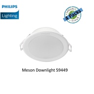 (4 Packs) Philips 59449 Meson Downlight 105 9W Light LED and Functional for Rooms IP20 Protection Diffused Light Effect