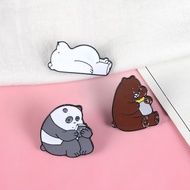 【ANNE】Pins New We Bare Bears Bear Brooch Cartoon Polar Bear Brown Bear Brooch