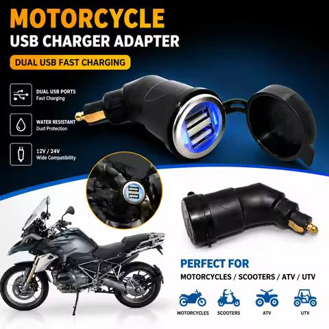 Motorcycle Charger Dual USB Phone MP4 GPS Tablet For BMW R1200GS R1200RT F800 GS F800GS F650GS F700G