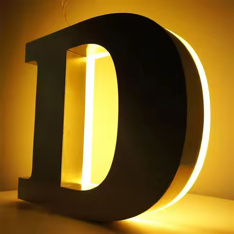 Custom 3D Backlit Sign, Custom Office Sign, Brushed Gold Backlit Sign, Lobby Sign, Reception Sign, B