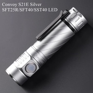 Convoy S21E Flashlight Silver With SFT-25R/SST40/SFT40/519A/XHP50.3 HI LED Camping Hiking Light