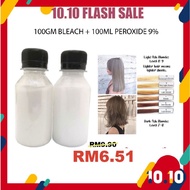 (FULL SET)100ML BLEACH & PEROXIDE Set 6%/9%/12% blonde hair /dye hair hair bleach hair dye