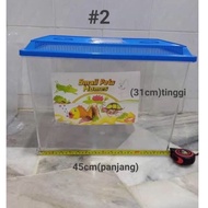 Guppy akuarium besar plastik ikan /kura-kura plastic tank 400mm and 450mm